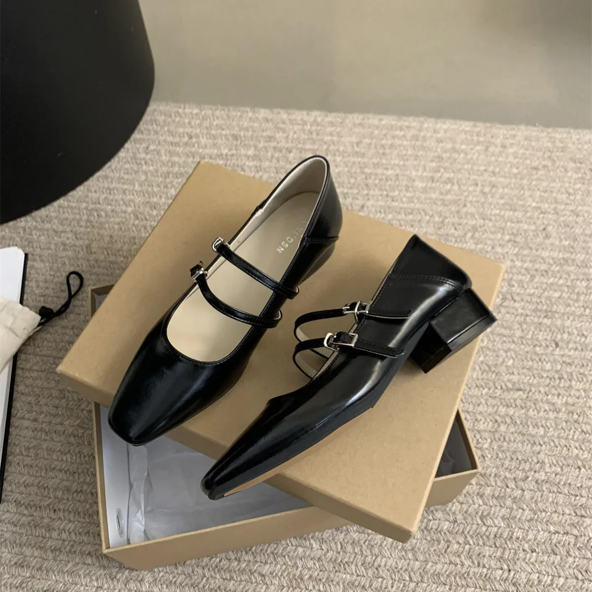 Fashion Square Toe Shallow Flat Shoes Women 2024 New Casual Mary Jane Shoes Ladies Soft Sole Dress Ballet Shoes Zapatos De Mujer 6