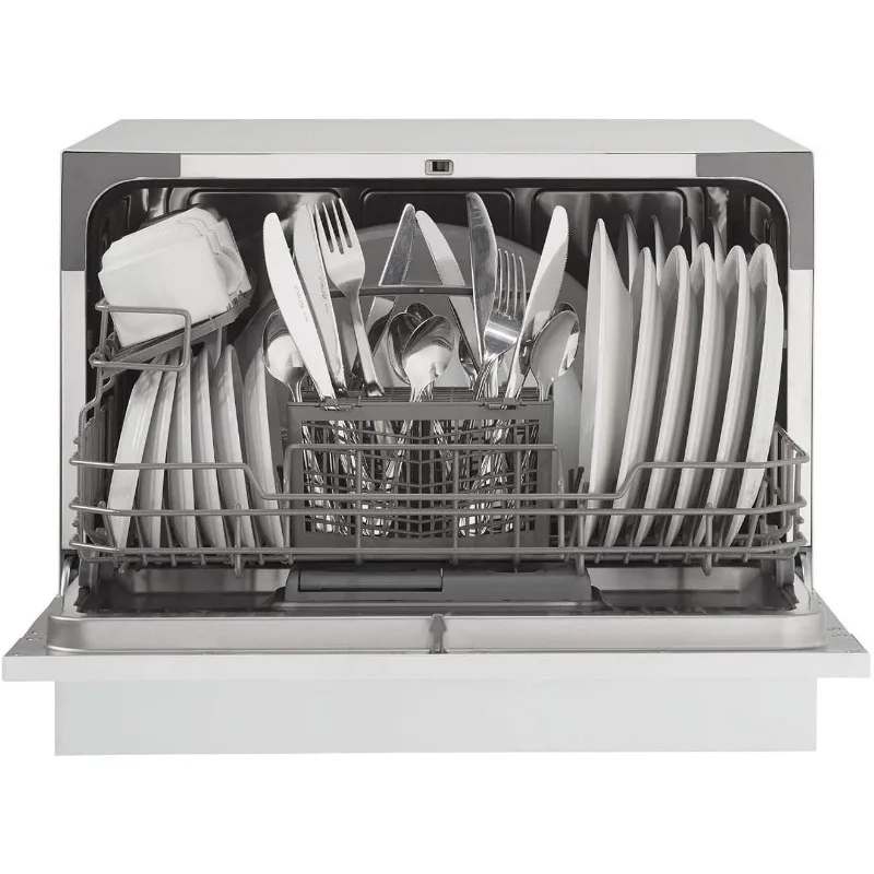 Danby DDW621WDB Countertop Dishwasher with 6 Place Settings 6 Wash Cycles Silverware Basket