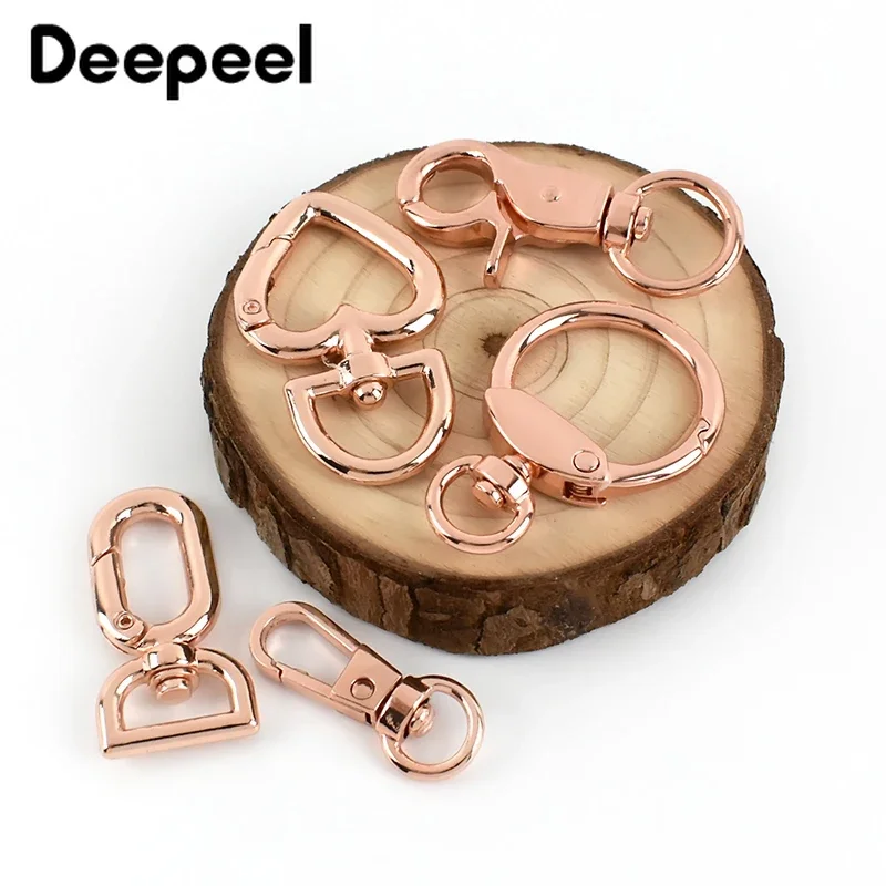 10pcs Deepeel Rose Gold Keychain Hook Lobster Clasp Metal Chain Strap Hang  Buckle DIY Key Pendant Clasps Hardware Accessories - AliExpress