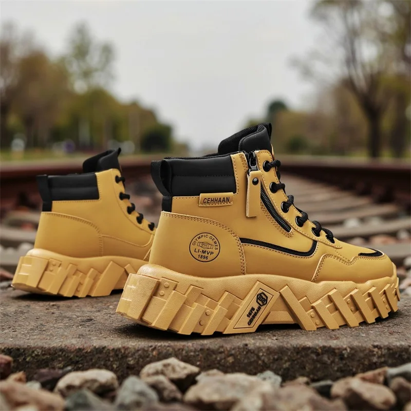 Botines altos de hombre para invierno con forro casuales_voghion.com