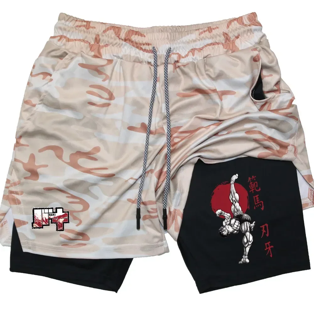 Anime Baki Hanma Performance Shorts Men Running GYM Shorts Beach Bottoms Summer Sportswear Fitness Training Jogging Short Pants