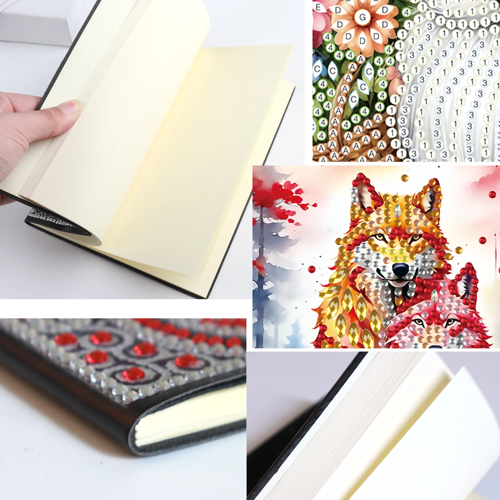 5D DIY Special Shape Diamond Art Painting A5 Notebook Sketchbook Rhinestone Art Hand Craft Kit Office Product
