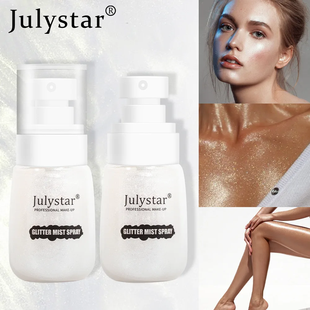 Julystar Facial Brightening Body Foundation Make-up Waterproof Highlight Liquid Spray Female Makeup Travel Portable Cosmetics