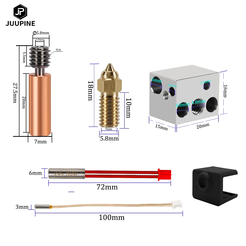 Elegoo Neptune 4 용 핫엔드, 24V 50W, Elegoo Neptune 4 Pro 업그레이드 핫엔드, 열 차단 히터 블록, 황동 깍지 히팅 로드 부품