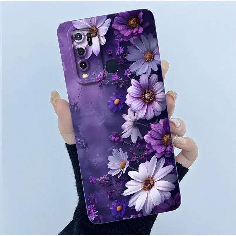 Fashion Simplicity Flower Soft Liquid Silicone Phone Case Cover
