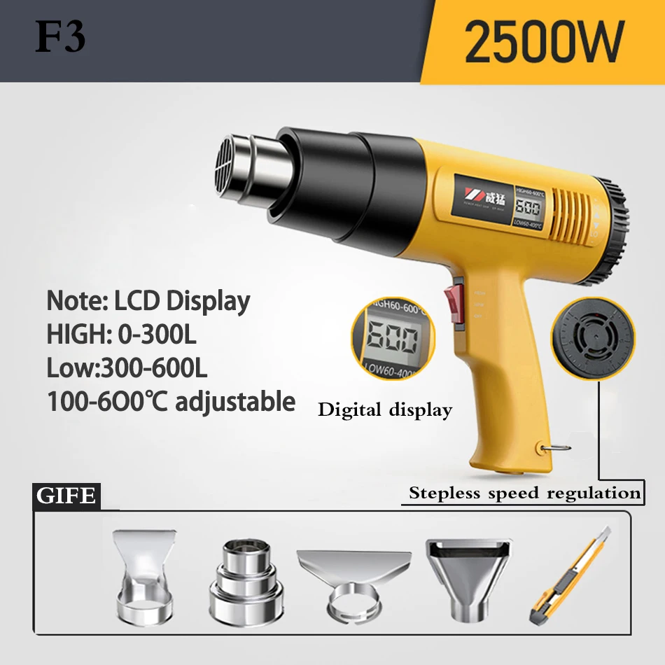 Heat Gun for Vinyl Wrap, Heat Gun for Crafting, Heat Gun Blower, Shop Heat  Gun, 2000W Heat Guns Hot Air Gun Kit with 4 Nozzle Attachments for Crafts