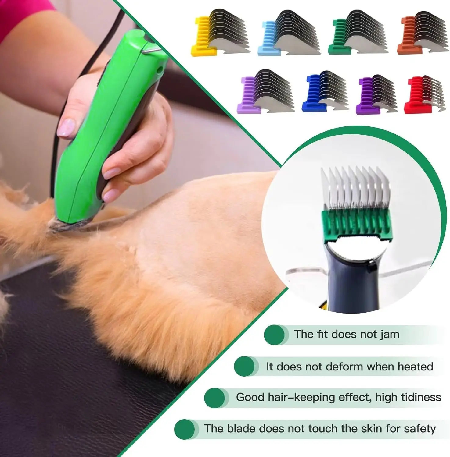 Wahl Bravura, Arco, Chromado, Figura, Motion, Pet, Dog Clipper와 호환되는 스테인레스 스틸 동물용 부착 가이드 빗