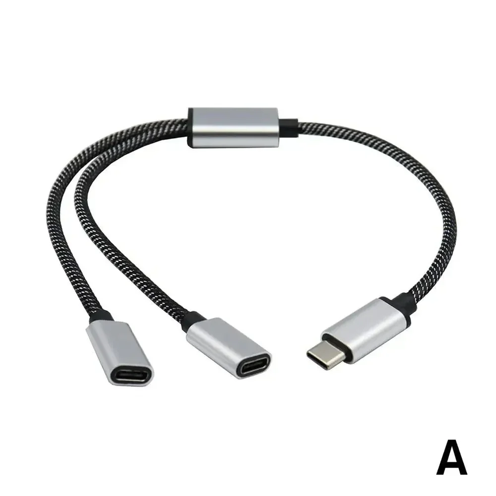 3-in-1 Portable USB-C to Dual USB-C Female Splitter Cable Hub
