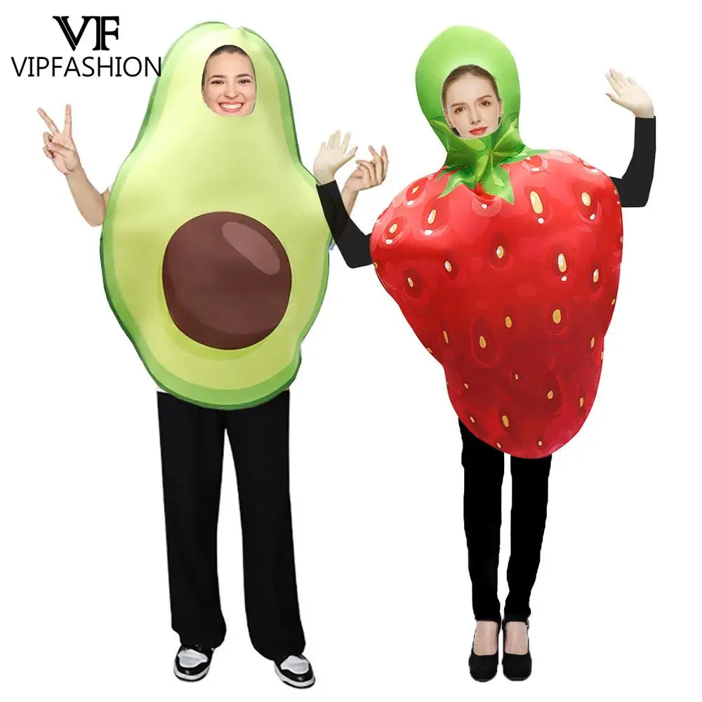 VIP FASHION Costume da avocado fragola Carnevale di Halloween Travestimento  Abbigliamento Coppia Tute da vacanza Divertente abito da festa - AliExpress