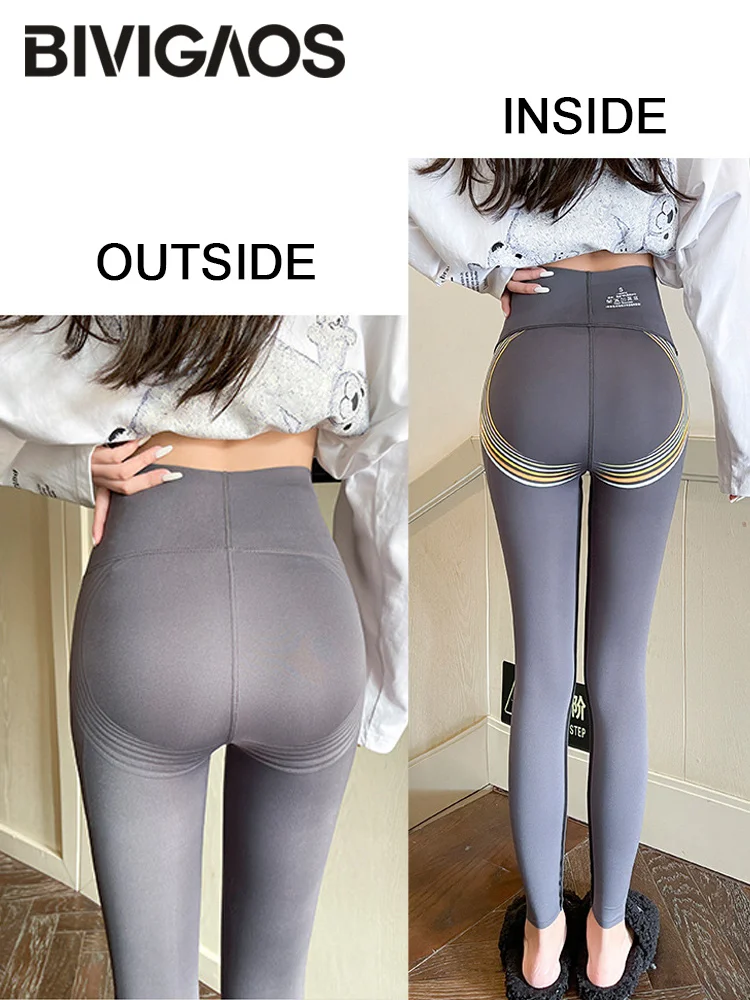 BIVIGAOS 2022 Spring New Women Rainbow Butt Lifter Leggings Liquid  Tight-Fitting Shark Pants Sports Fitness Sharkskin Leggings