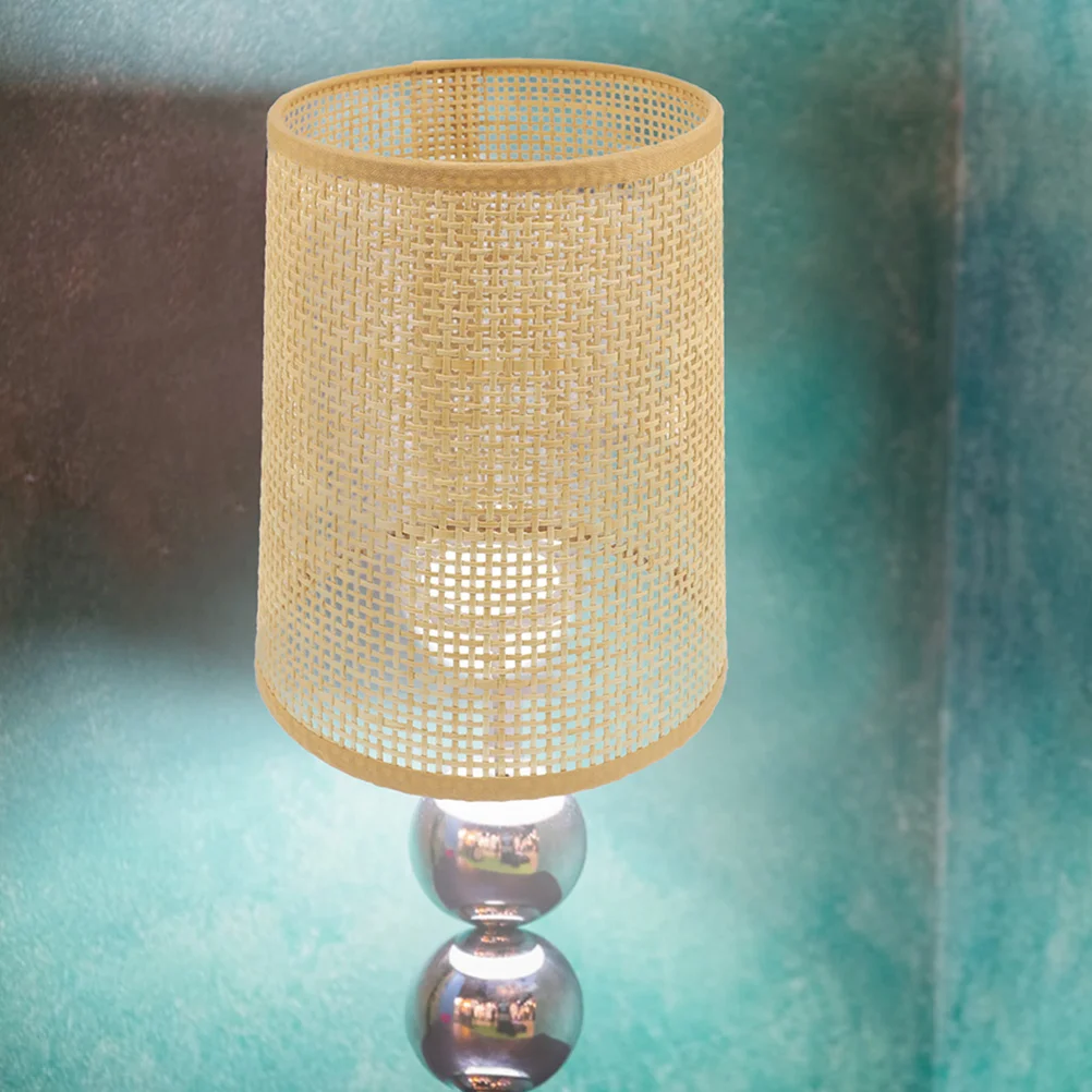 

Rattan Drum Lamp Shades Replacement E27 E14 Barrel Lampshade Clip On Natural Woven Cylinder Light Chandeliers Table