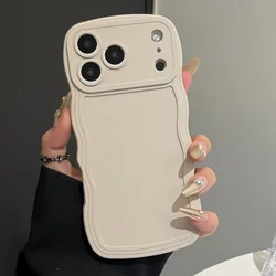 Chic Curly Wavy Matte Silicone Soft Phone Case with Lens Protective Bumper Cover - iPhone 12 Mini (White)