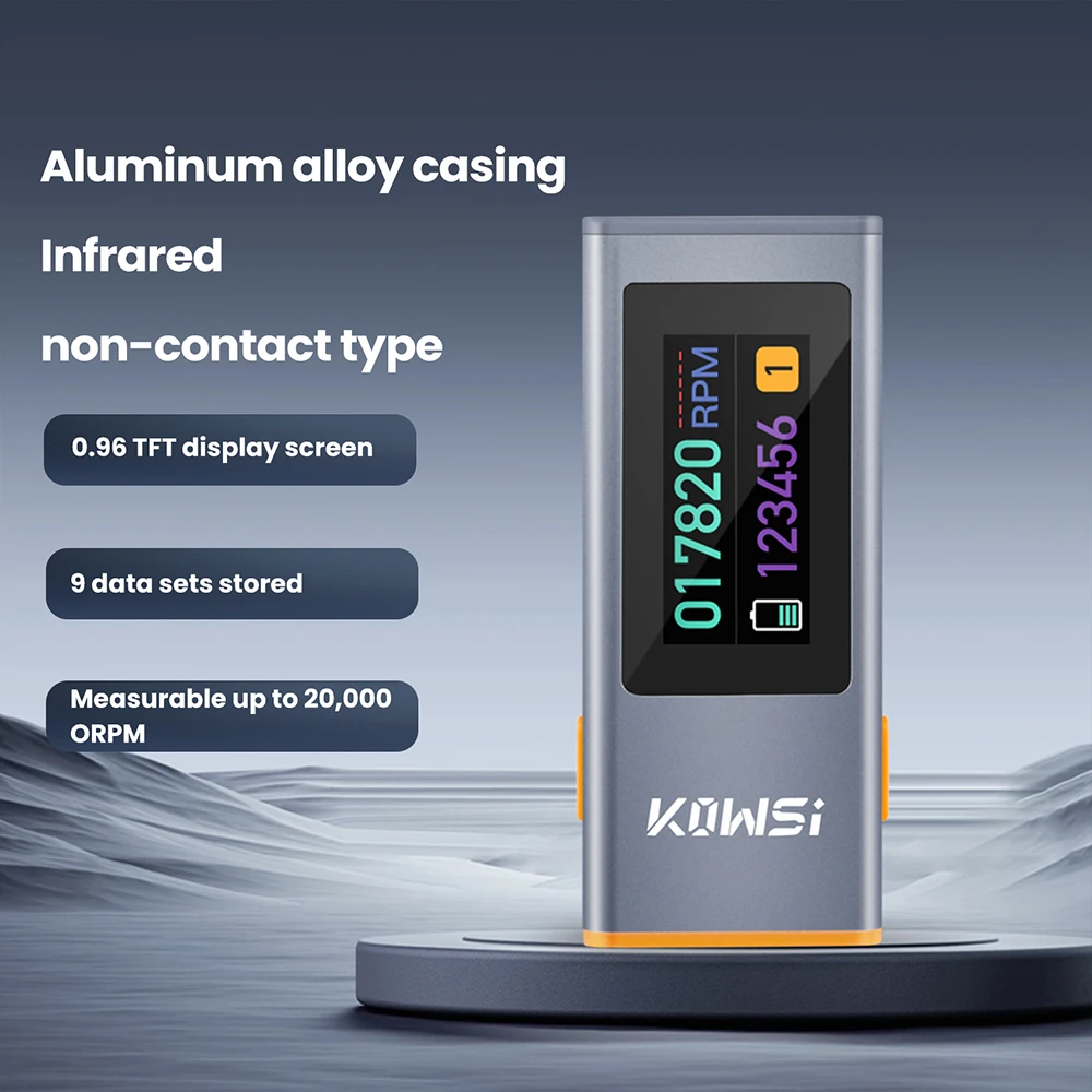디지털 레이저 타코미터 0.96인치 TFT 디스플레이 300-200000RPM 비접촉식 광전 RPM 미터 모터 엔진 팬용 Type-C