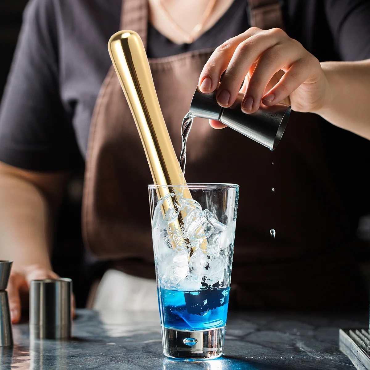 

Cabilock Glass Blender Diy Tools Stainless Steel Cocktail Muddler Mojito Muddler Bar Utensil Tool Old Fashioned Mixer Diy Tools