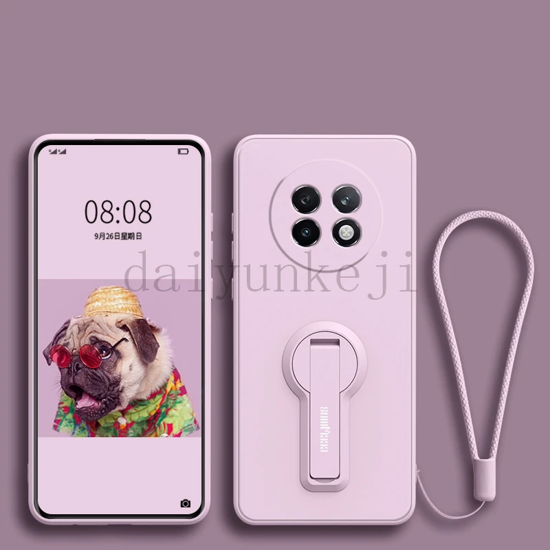Silicone Soft Protective Phone Case with Holder Bracket and Screen Protector Film
