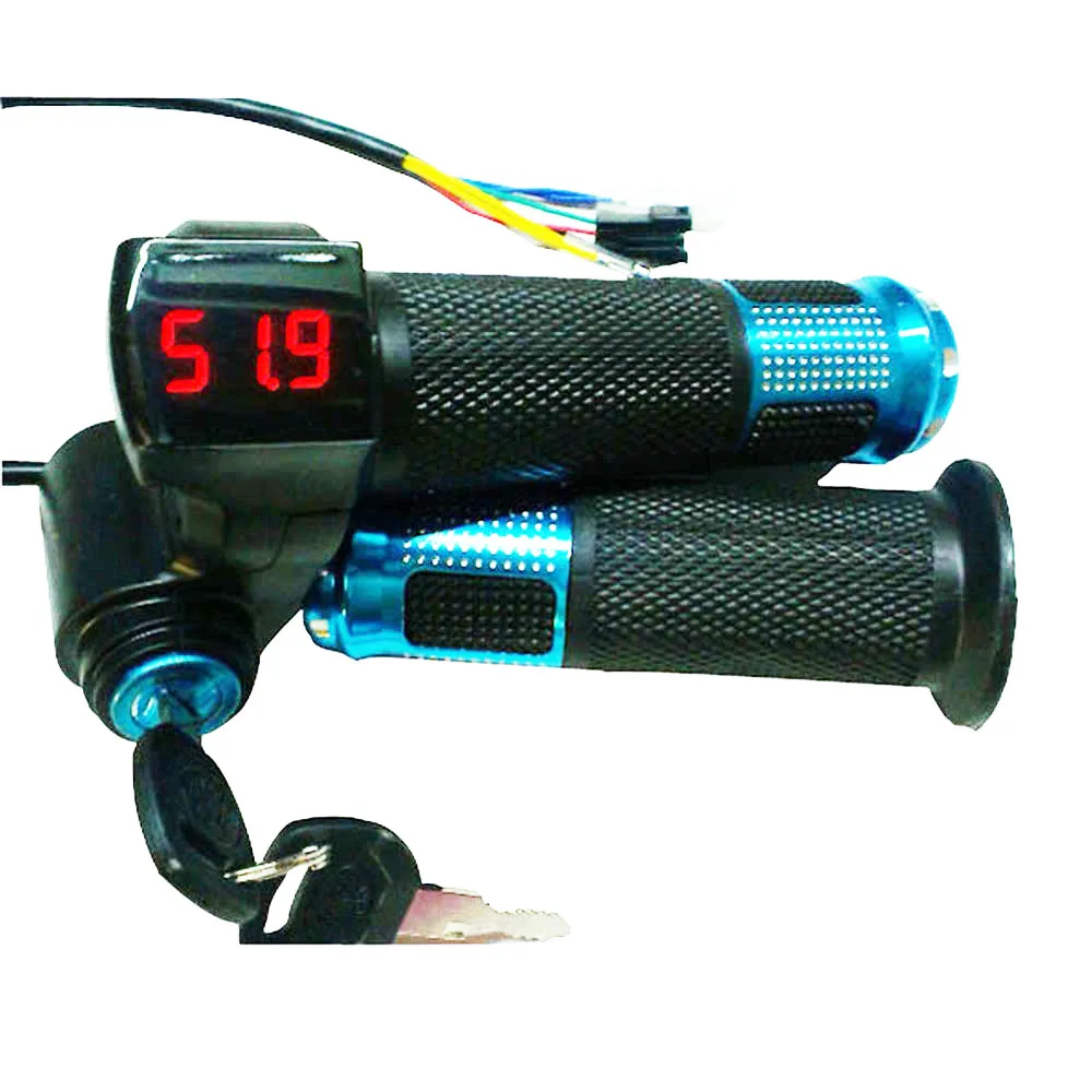Universal E-Bike Throttle with LCD Power Display & Grip Controls