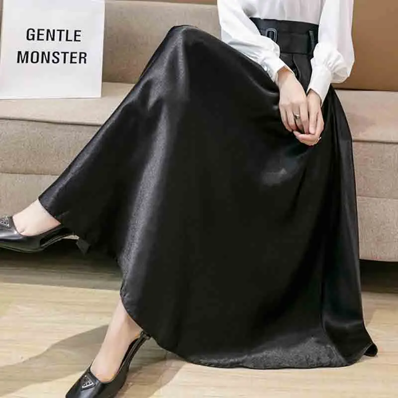 

Female Skirt Spring Autumn Casual High Waist Women Skirt 2023 New Elegant Comfortable Temperament Solid Color Women's Skirt T48