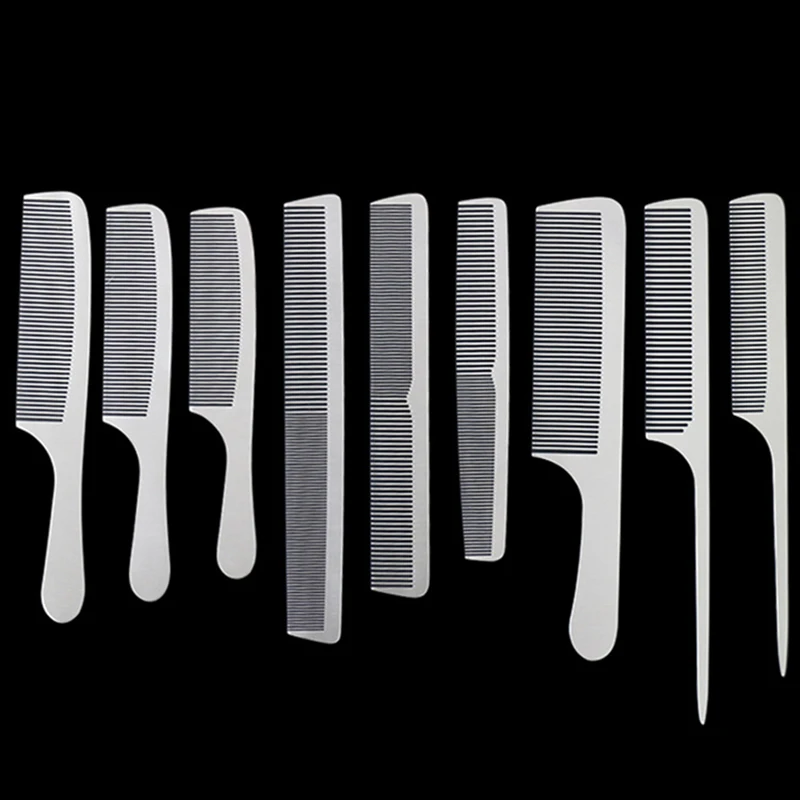 Hairdressing Beauty Tools Cat and Dog Cutting Hair Comb Stripe Comb Stainless Steel Silver Metal