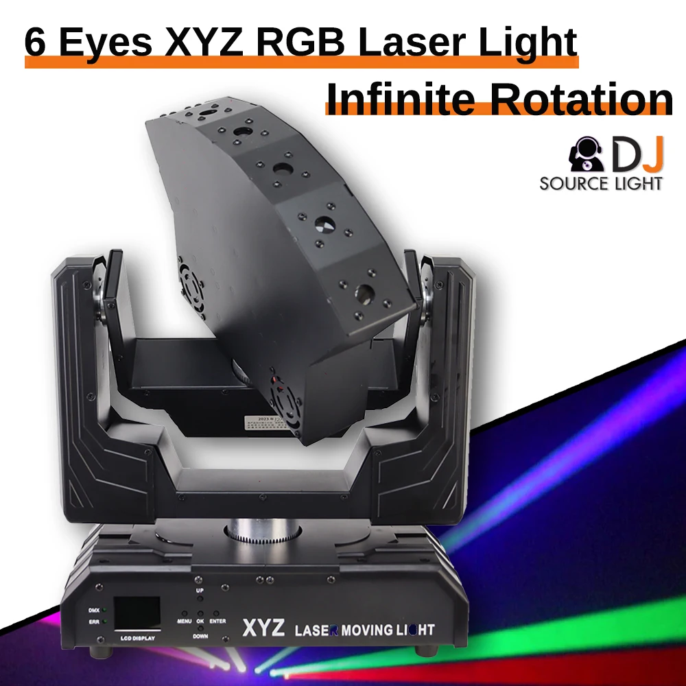 

NEW Mold 6 Eyes XYZ Infinite Rotation Stage Effect RGB Laser Bar Beam Lighting for DJ Disco Party Wedding Moving Head Projector