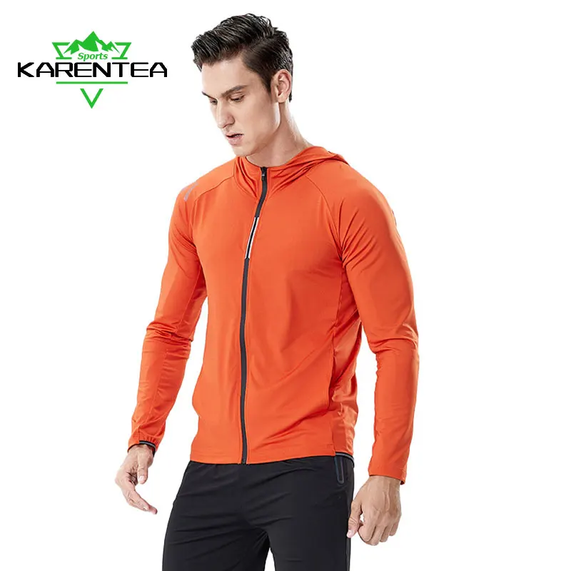 Men Hoodies Jacket Gym Sport Running Training Fitness Bodybuilding Sweatshirt Outdoor Sportswear
