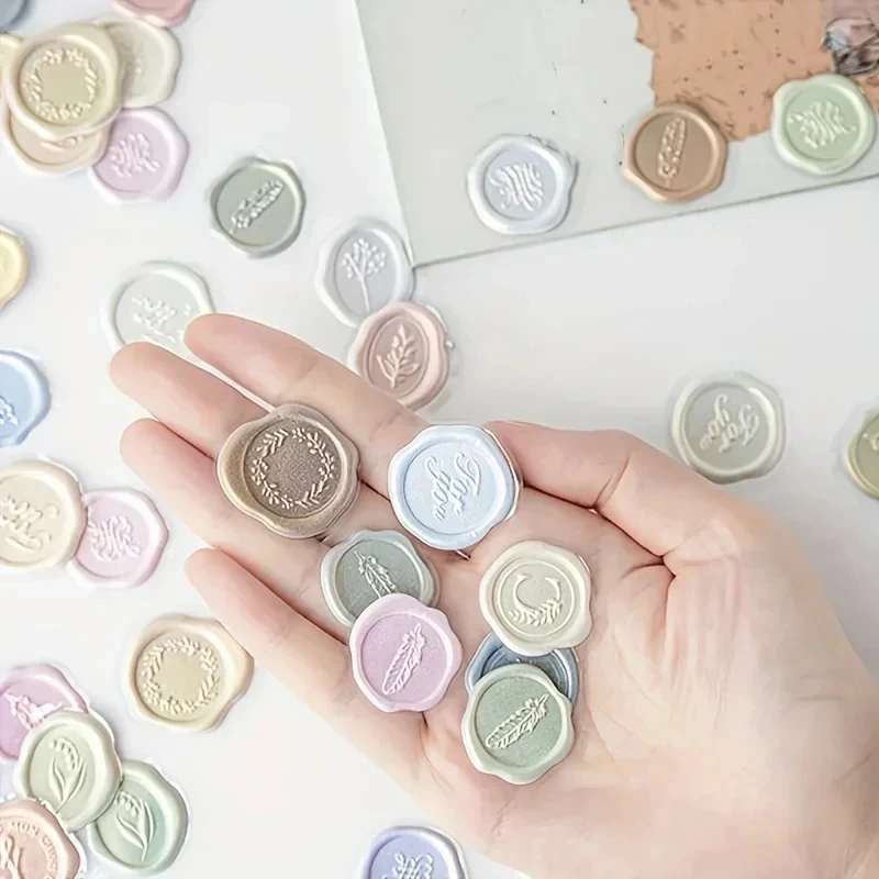1/2/3/4pack 왁스 씰 스탬프 스티커 DIY 스크랩북 편지 봉투 초대장 장식을위한 다목적 왁스 씰 스티커