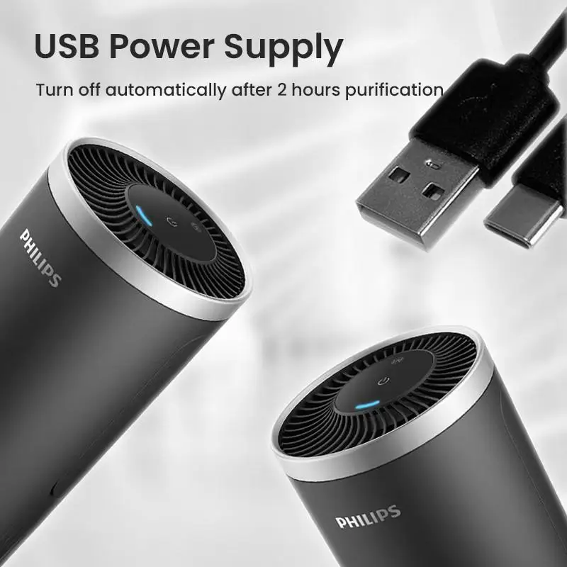 Philips Gopure S3601 S3602 Car Air Purifier Nano level filtration USB power supply with UVC Filtration