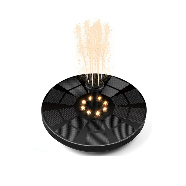 Napelemes Szökőkút 3W Vízszivattyú 1600Mah Akkumulátor Egyszínű Led -Es Lámpákkal A Birdbath -Tó Medencéhez - Image 4