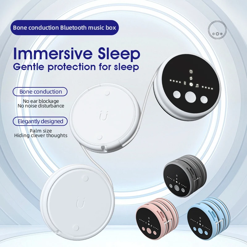 Under-Pillow Bone Conduction Sleeping Speaker Bluetooth HiFi Surround Soundbox Built-In 35 White Noise Sleep Sounds Music Player