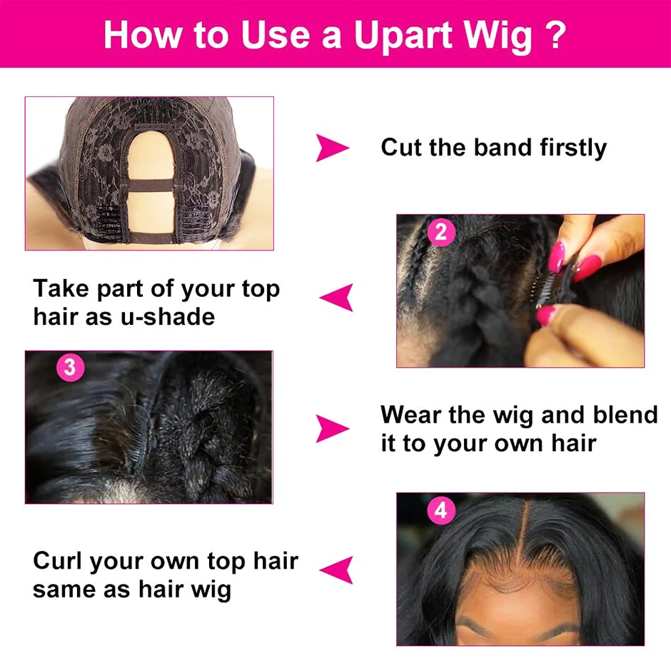 U Part Wig Human Hair No Leave Out Brazilian Water Wave Human Hair Wigs for Women U Part Deep Curly Wigs Glueless Wig