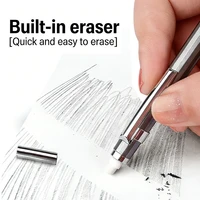 4PCS Metal Mechanical Pencils with 1 Box 0.5mm Lead Refills Set Fine Point for Drafting Writing School Office Stationery 4