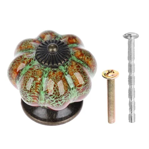 1 יחידה ידית דלת קרמיקה עתיקה לארונות, ארונות, מגירות, רהיטי מטבח עם 2 ברגים בגדלים שונים