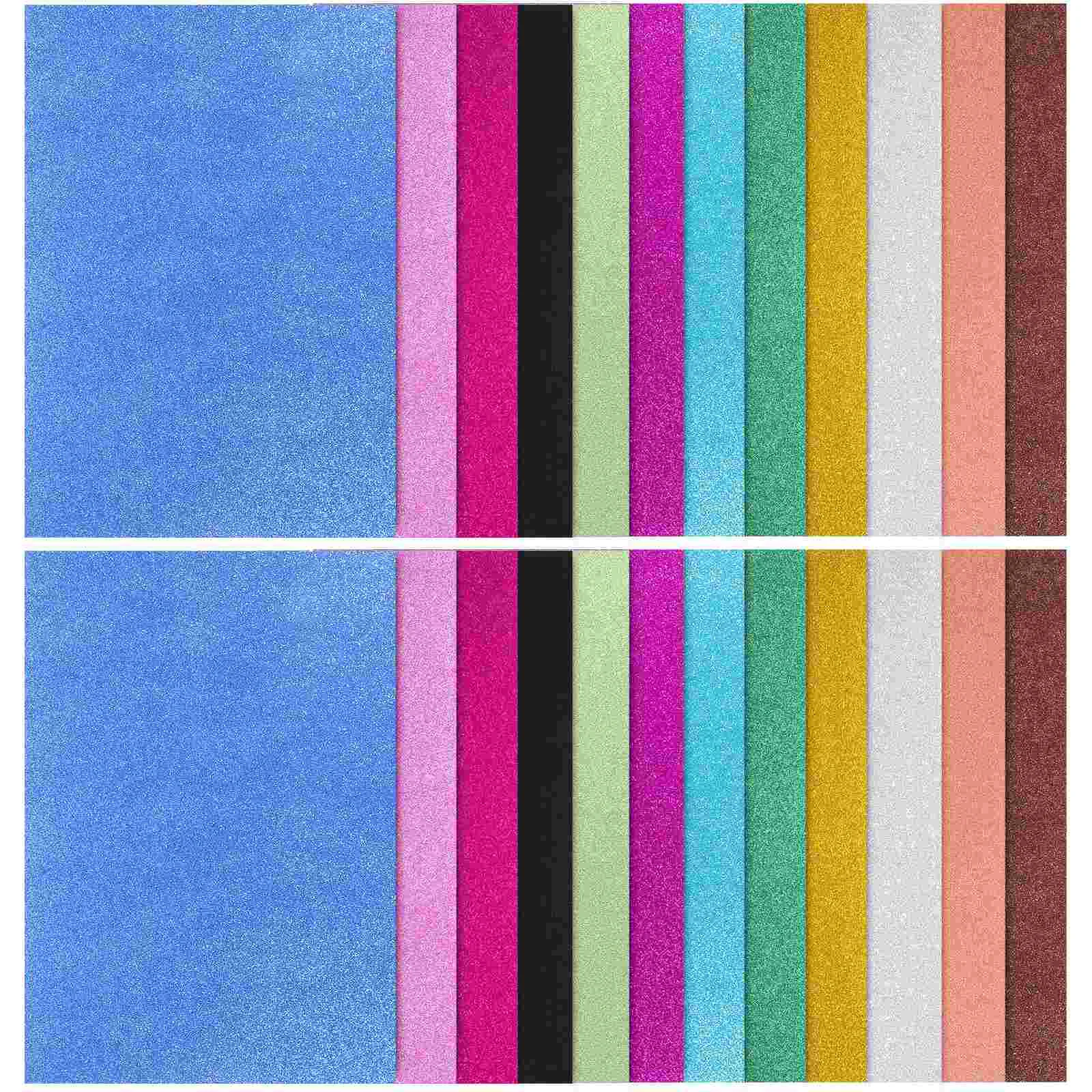 

26 Sheets Paper Jam Shiny Card Papers Pastel for Crafts Glitter Origami Double Sided Cardstock Colorful