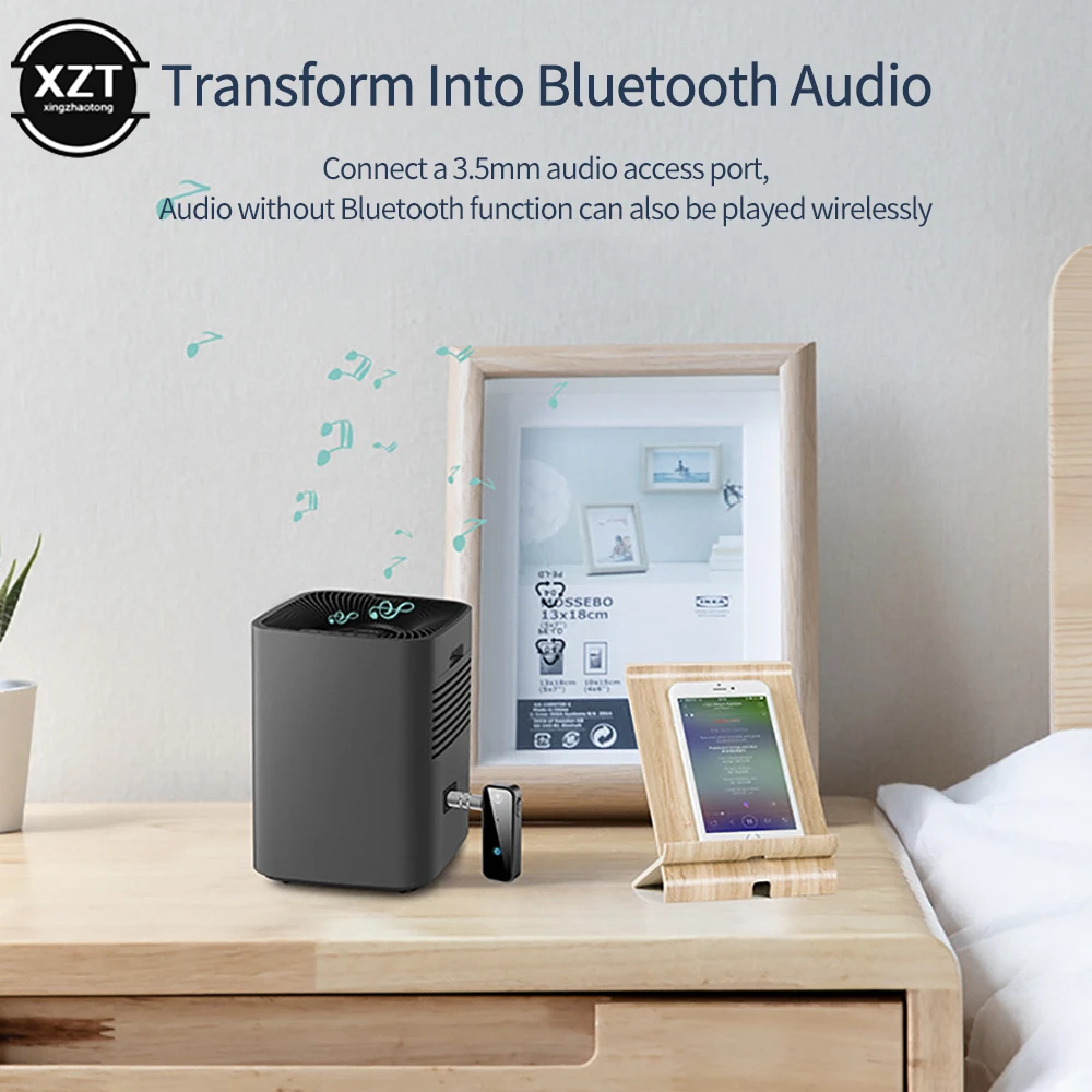 Bluetooth Audio Receiver Auxiliary Adapter Automatic Connection for TV Audio Projector PC Headphone