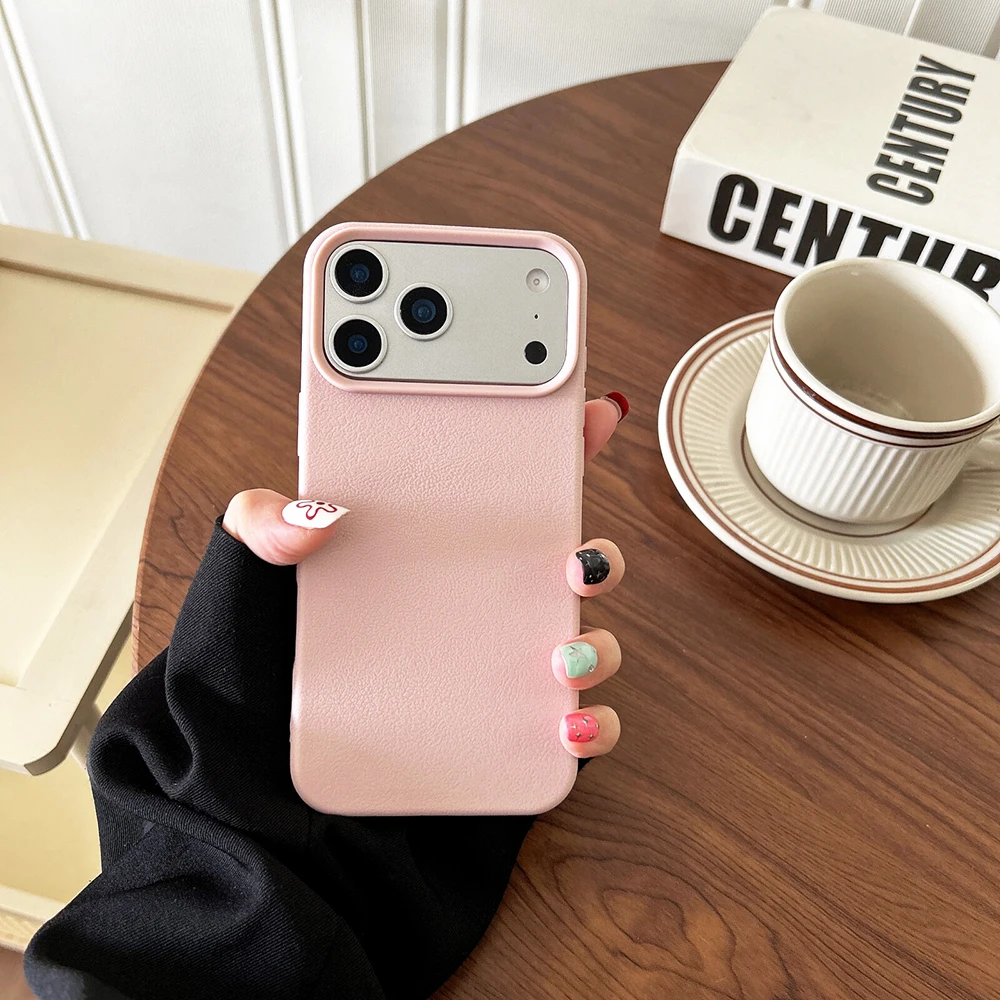 Elegant Leather-Texture Silicone Soft Case - Candy Color Matte Back Cover TPU Shell