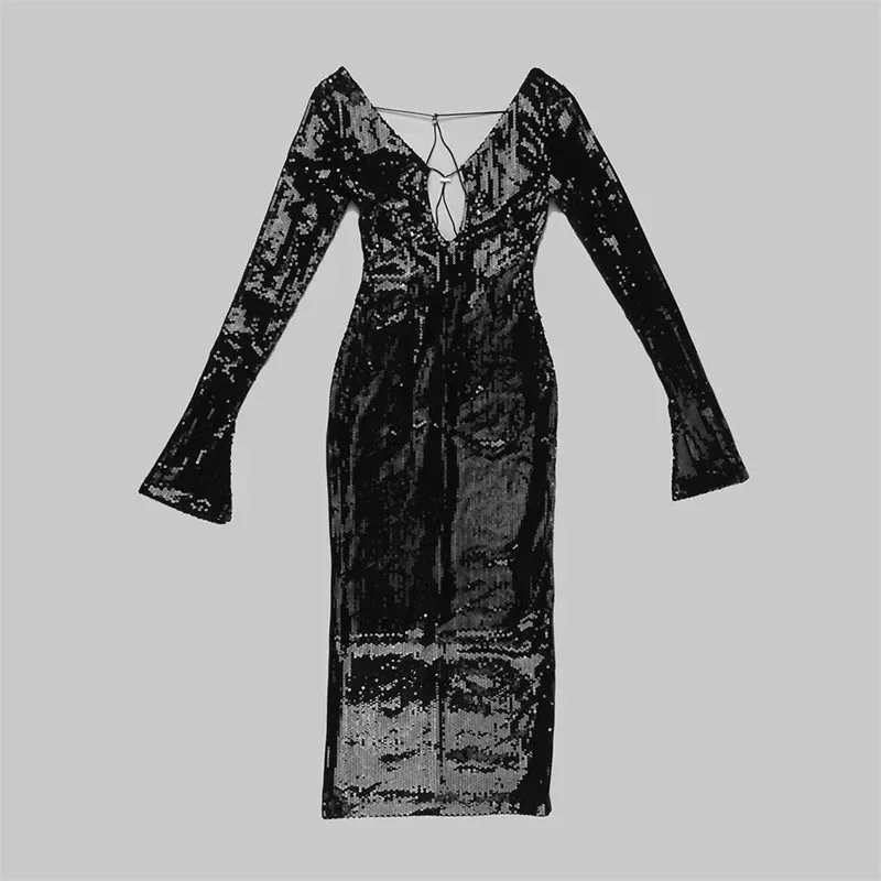 

Backless Maternity Photography Dress Long Sleeve Baby Shower Dress Sequins Maternity Photo Shoot Pregnancy Dress