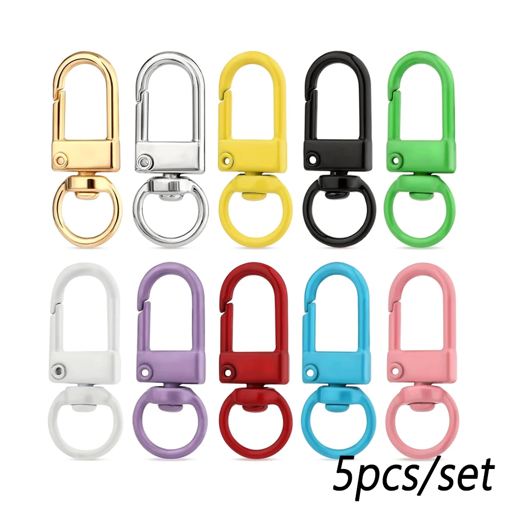 

5pcs/Set Colorful Lobster Claw Clasps Metal Swivel Lanyards Trigger Snap Hooks For Diy Keychains Jewelry Accessories