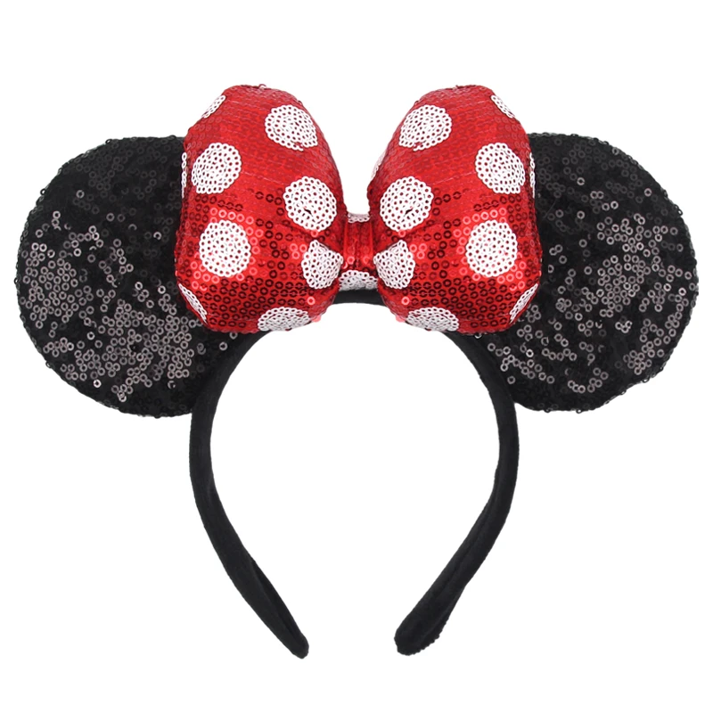 Sparkling Polka Dot Bow Mouse Ears Headband for Girls - Festive Party & Travel Hair Accessory
