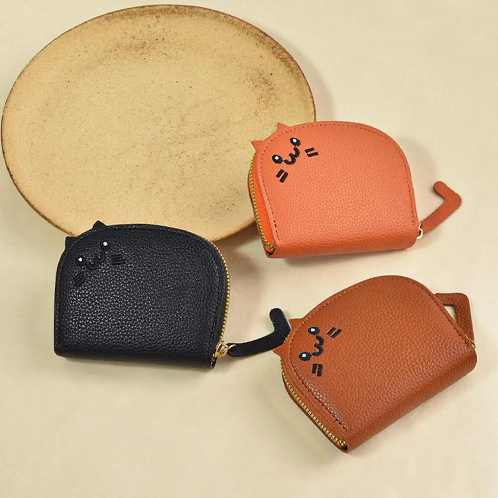 Fashion Cat Shaped Design Wallet Women's Multi-card Slots Holder Cute Faux Leather Coin Purse Creative ID Card Holder