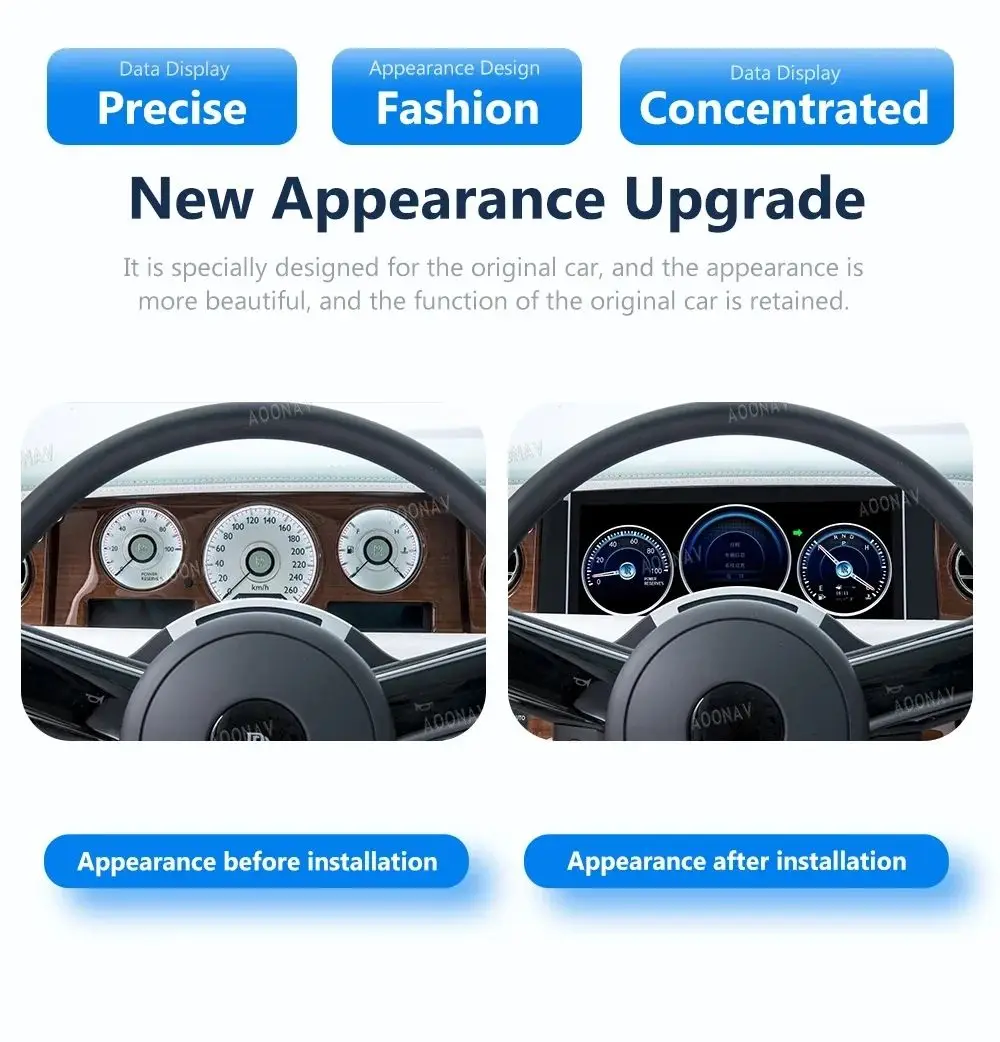 

Digital Cluster For For Rolls-Royce Phantom 2004 2005 2006 2007 2008 2009 2010-2013 Virtual Cockpit Speed Meter Car Dashboard