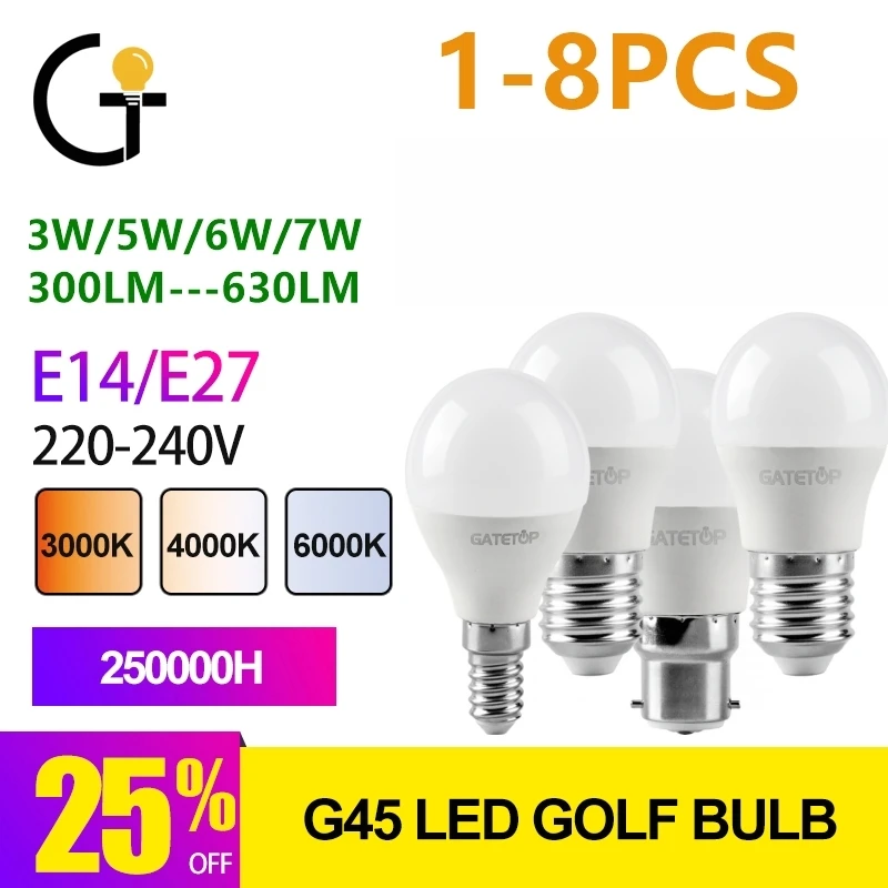 Buy Led bulb E14 G45 6000K 6W 480LM mini size in ABCLED store just for 3.18€
