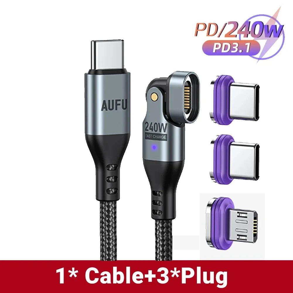 ตัวเลือกสินค้า สายชาร์จแม่เหล็ก USB-C 240W ชาร์จเร็วสำหรับ iPhone และ MacBook
