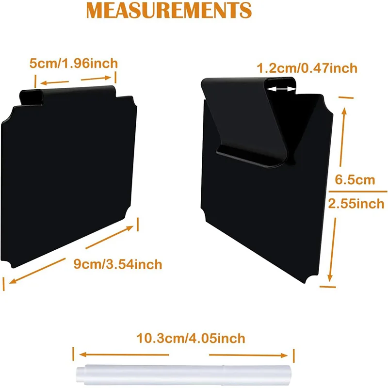12/20 Basket Labels Clip On, Reusable Labels for Storage Bins, Removable Chalk with 2 White Chalk Markers-Wet Erase