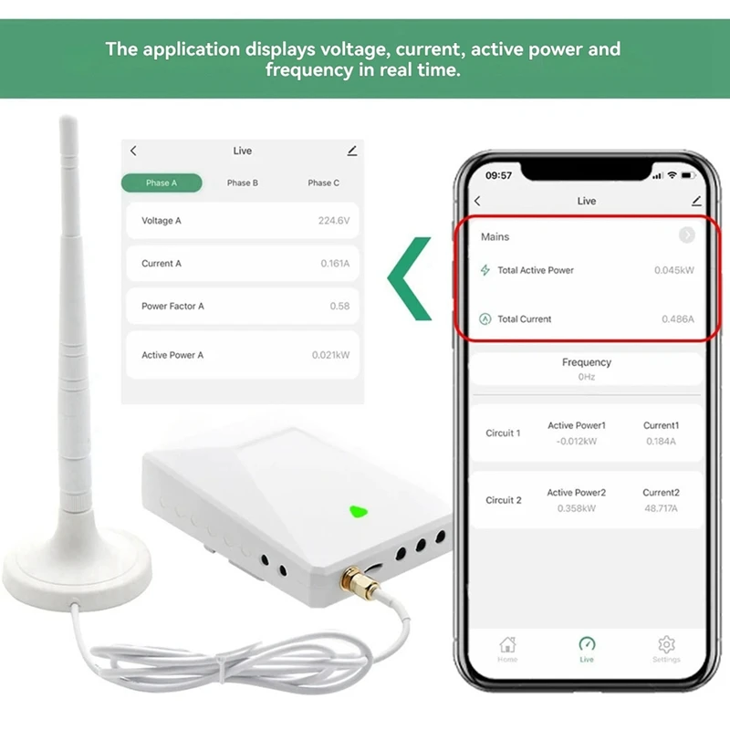 A7QHO-Tuya Wifi Multi-Circuit 5 Channels Bi-Directional Power Energy Kwh Meter Monitor AC90-480V With 5PCS CT Clamps