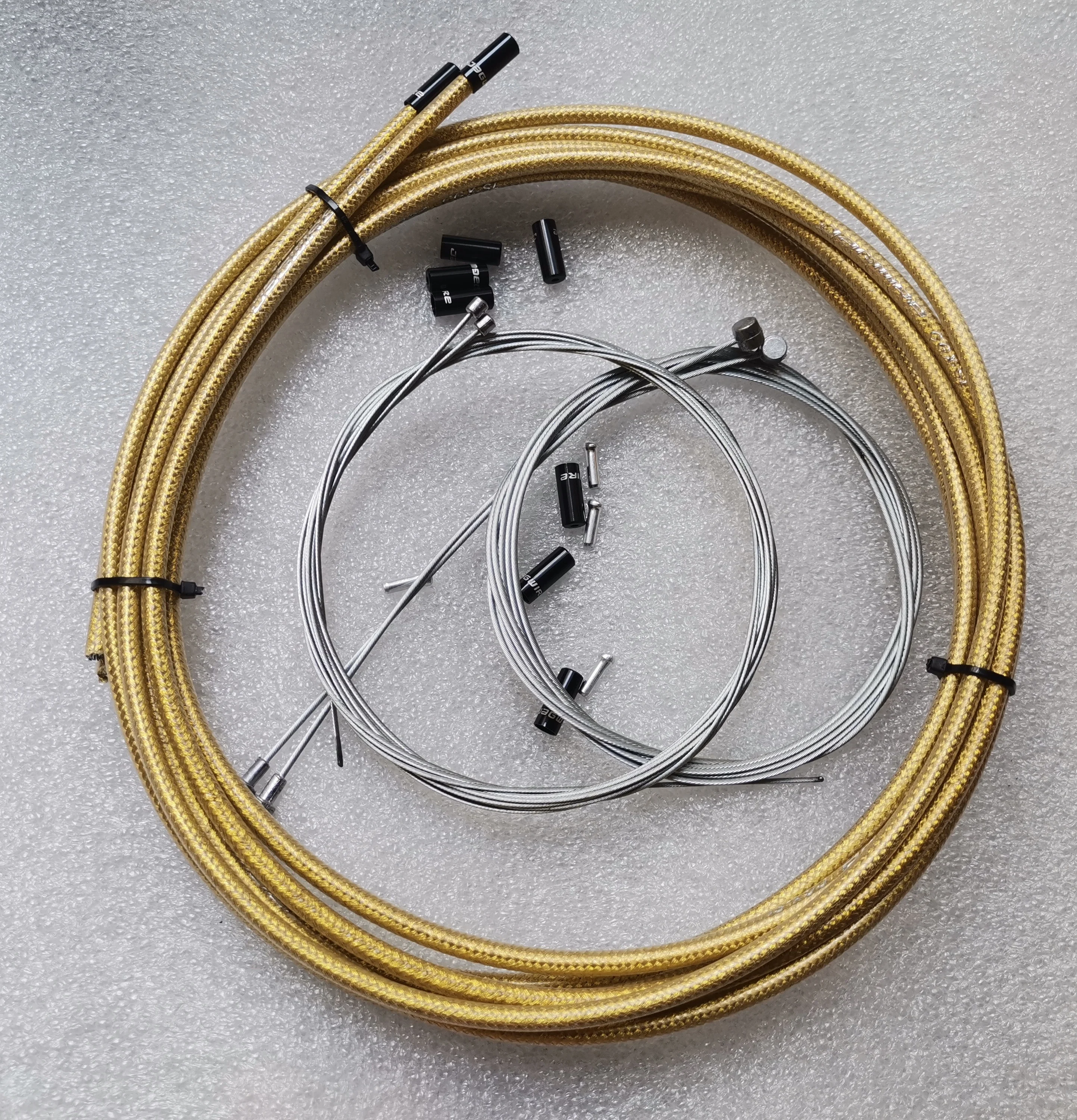JAGWIRE BRAIDED PALE GOLD SL SLICK LUBE LINER HOSE CABLE KIT