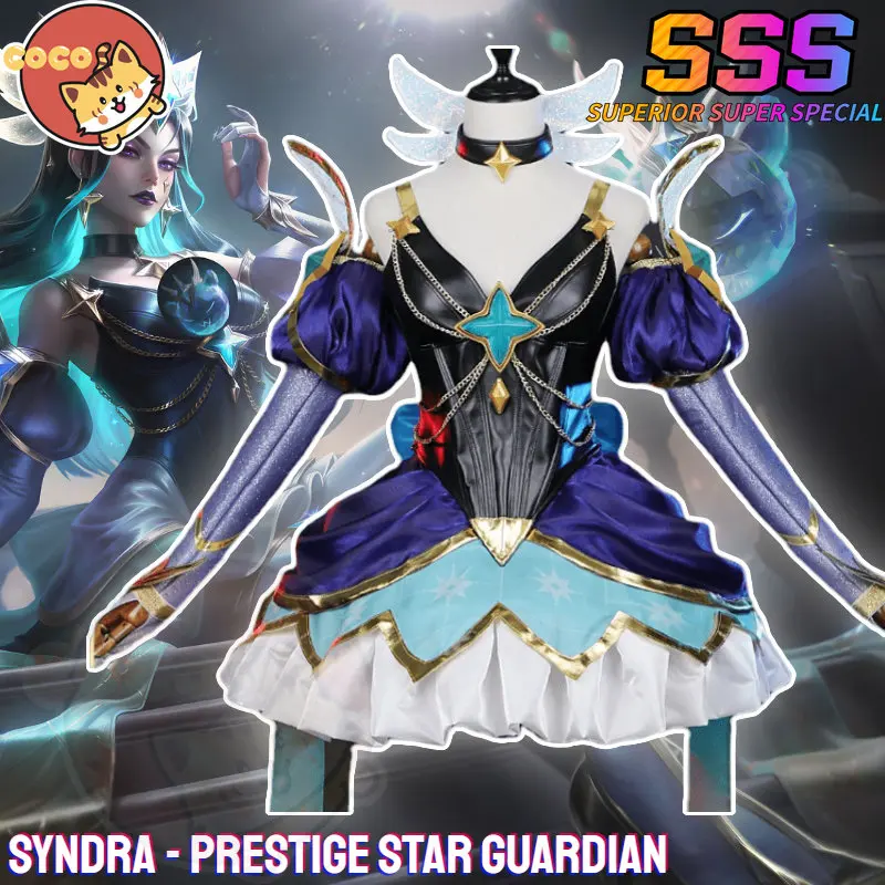 

CoCos-SSS Game LOL Prestige Star Guardian Syndra Cosplay Costume THE DARK SOVEREIGN Skin Star Guardian Best Quality