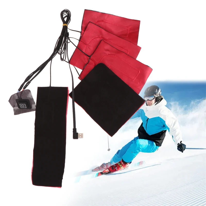 

5 In 1 USB Clothes Heater Pad W/3 Gear Adjustable Temperature Electric Heating Sheet Winter Heating Warmer Pad For Vest Jacket