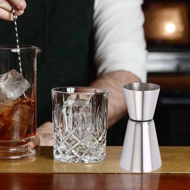 Stainless Steel Double Cocktail Jigger Shot Pourer Measuring Bar