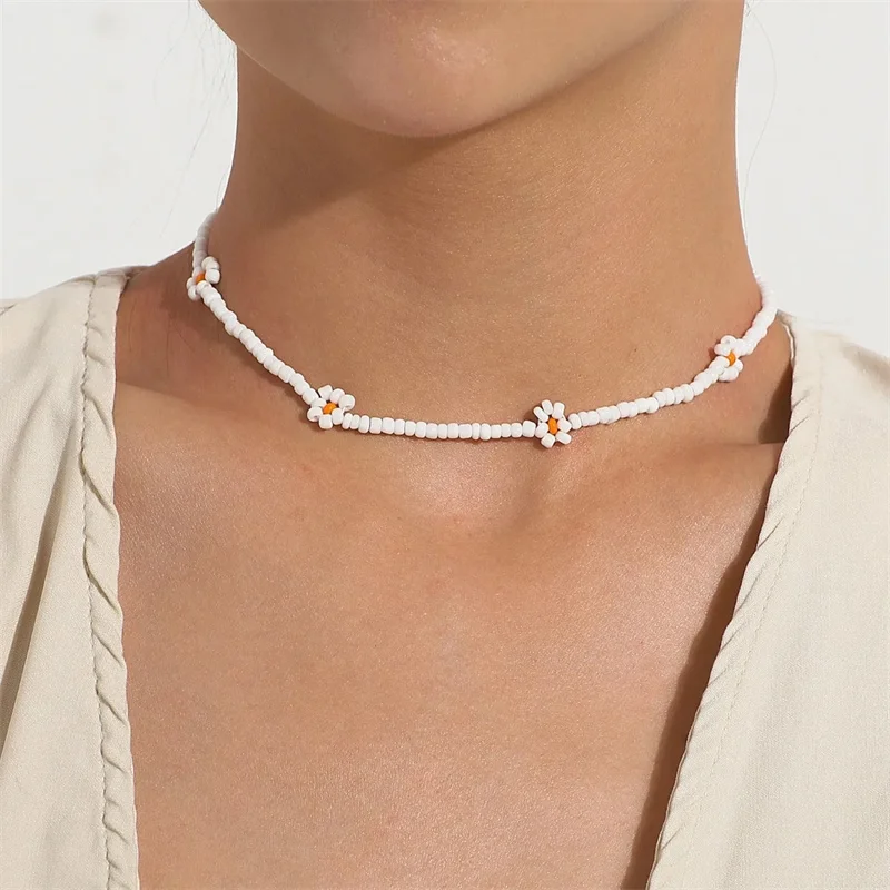 Trendy Böhmen Bunte Perlen Kette Choker Halskette für Frauen Männer Mädchen Schöne Kleine Blume Zubehör Halsketten Schmuck Geschenke – Detail 19