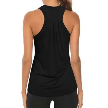 Sleeveless Racerback Yoga Vest Athletic Fitness Sport Tank Tops Gym Running Training Yoga Shirts Workout Tops for Women 1