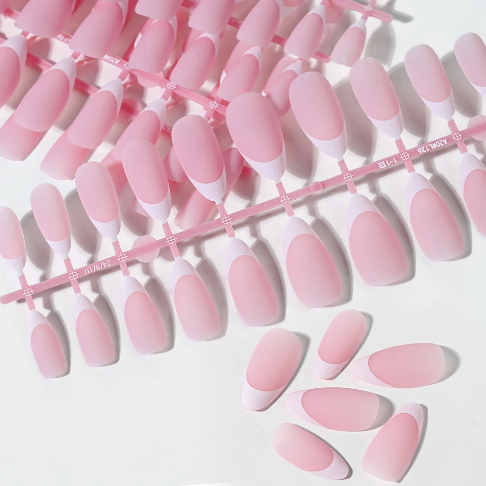 Description Picture 4 of item120/150pcs Matte White French Gel Nail Tips Medium Almond Nude Press On Nails 0.75-2.6cm Pink/Nude ABS Soft Gel Nail Flase Tips